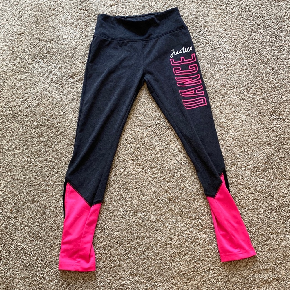 Pink and gray leggings